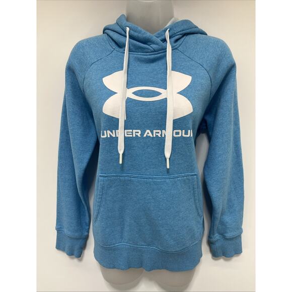 Under Armour Women's Rival Fleece Logo Hoodie Blue Size Small - Picture 1 of 7